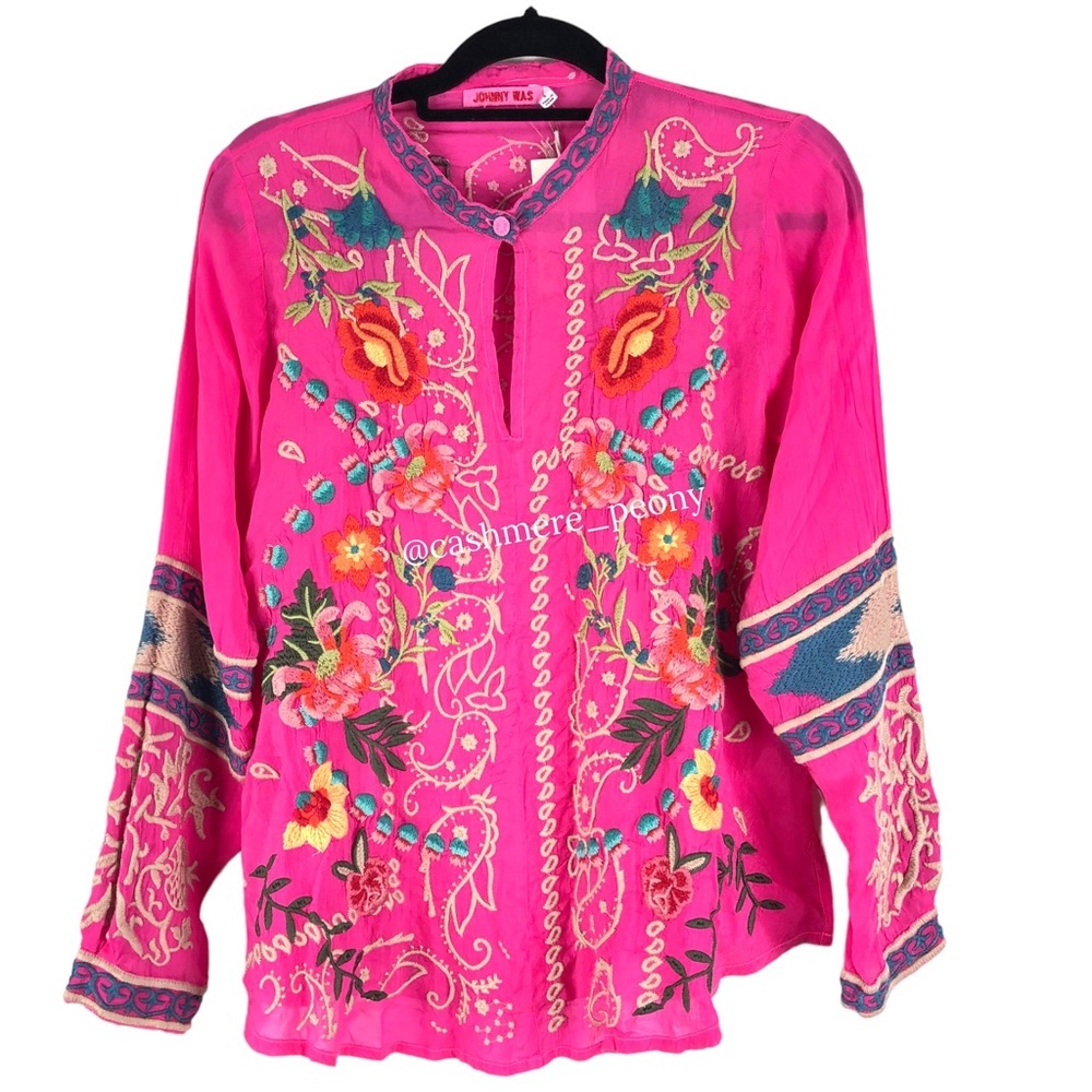 Johnny Was Pink Tamarind Blouse Small - Picture 3 of 7